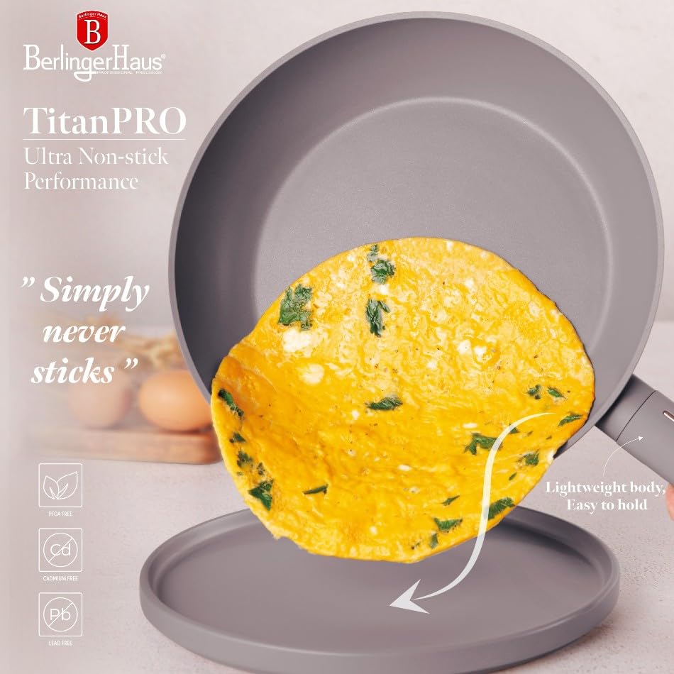 Casserole à Lait Berlinger Haus 1,2L - Revêtement TitanPro Anti-adhésif - Bec Verseur - Poignée Soft Touch - Sans PFOA