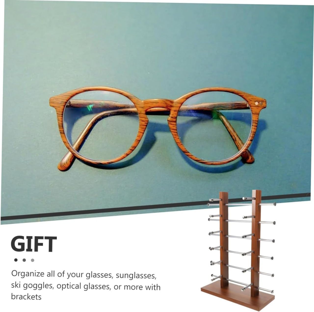 VIPREKHO Wood Sunglasses Eyeglass Rack Display Stand Holder for 5 Pairs 12 Pairs| Health & Beauty | Vision Care | Eyeglass Cases | Pack of 1 2