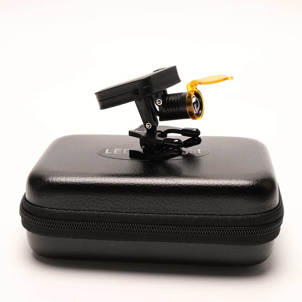 LED Loupe Head Light Headlamp with Yellow Filter Eyewear Binoculars Glasses Medical Spectacle Frame
