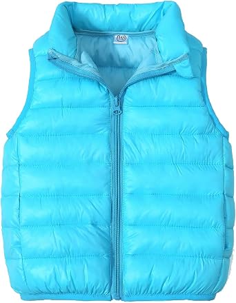 Boys Girls Puffer Vest Warm Lightweight Sleeveless Winter Coats Stand Collar Zip Up Padded Jackets Quilted Outwear