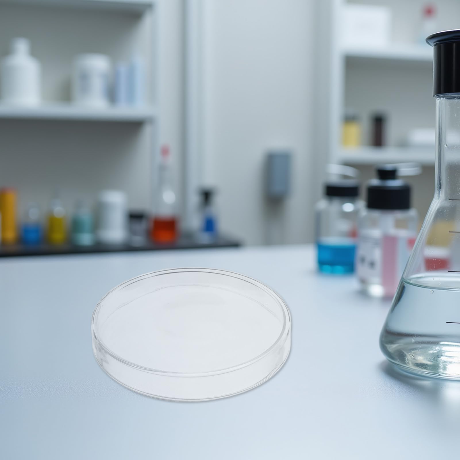 Platos de Petri de Vidrio Borosilicato Reforzado Pulg para Celular y Microbiología Diseño Grueso Resistente Choques Térmicos para Investigación y Educación Científica