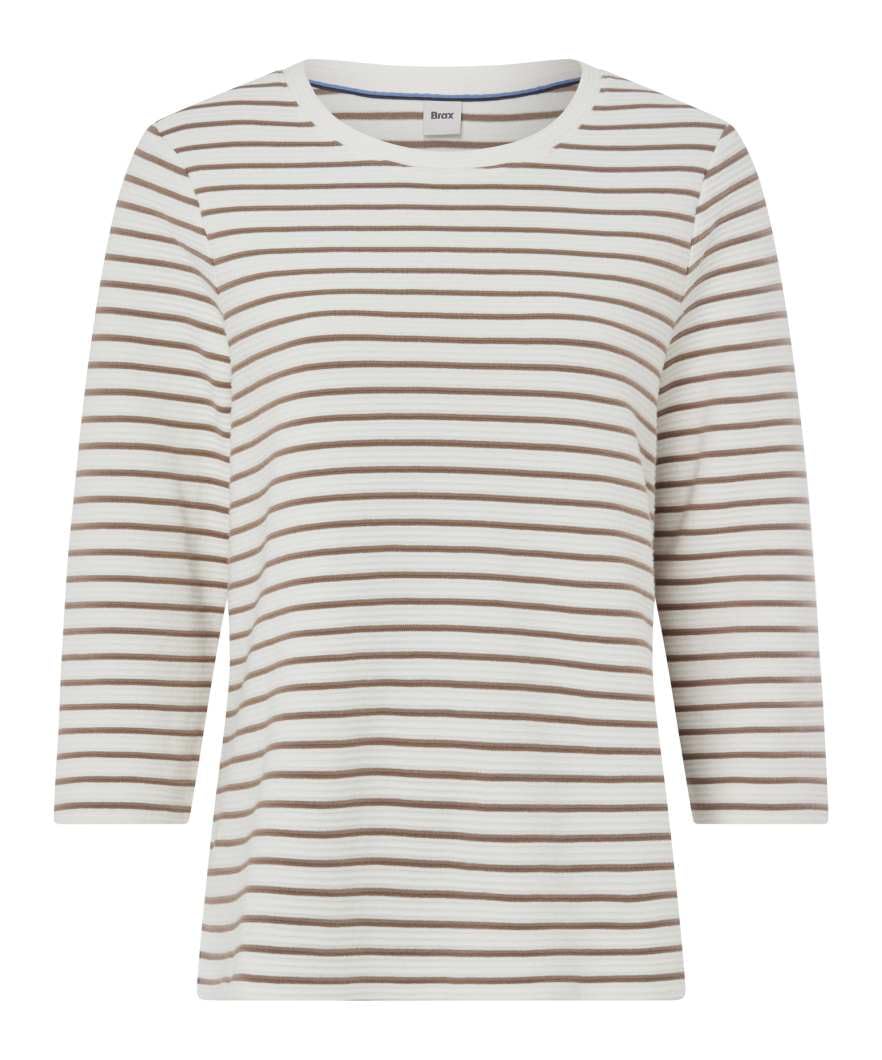 Brax Damen Style Colletta Interlock Light Striped Langarmshirt