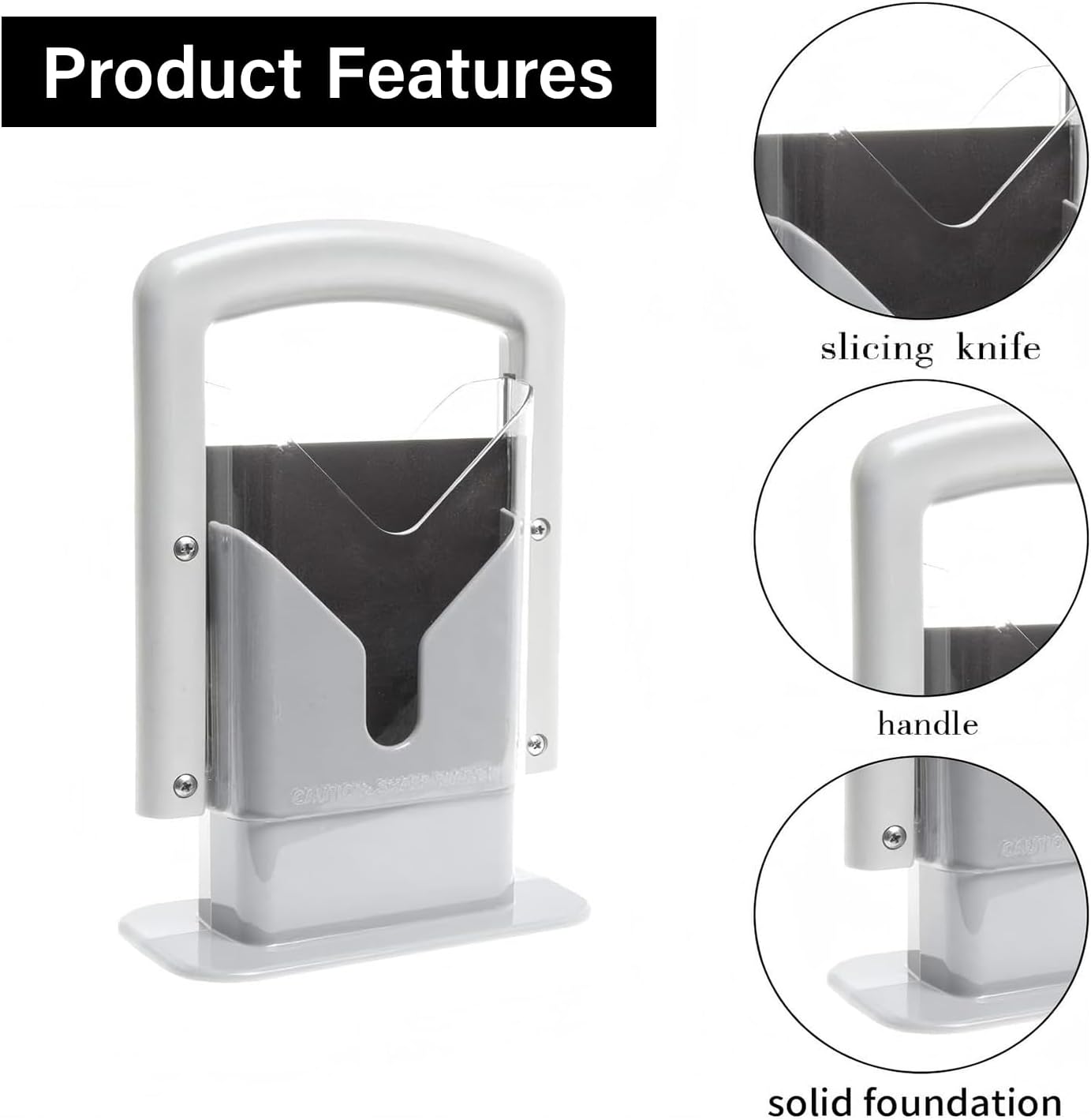 YUEWO Bagel Guillotine Slicer 9.25in Stainless Steel Blade Slicer with Built-in Finger Safety Shield Perfect for Bagels, Breads, Muffins, Buns, Rolls
