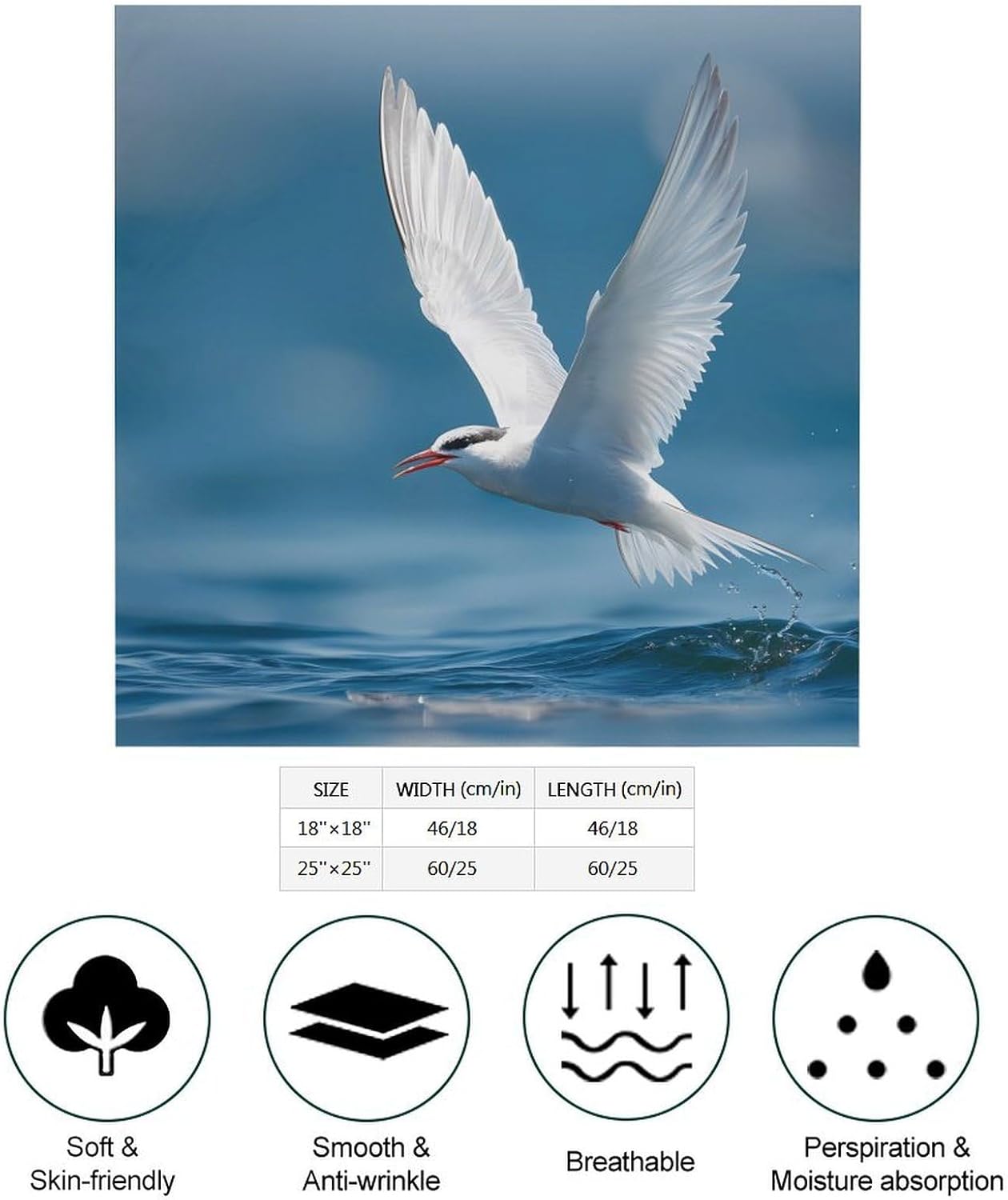 Arctic Tern Diving Printed Bandana Multi-purpose Hair Scarf image 2