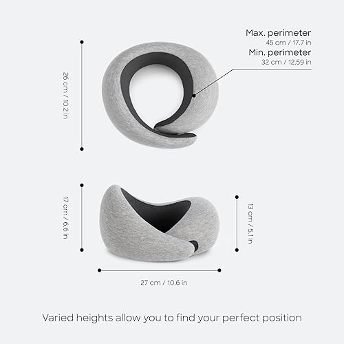 Miniatura 4 de Ostrichpillow Go Neck Pillow - Almohada de viaje de espuma viscoelástica de alta calidad, diseño ergonómico de 360, lados asimétricos, bolsa de