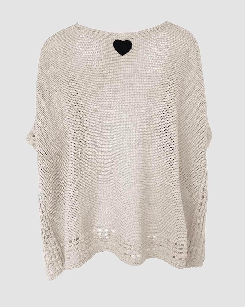 CHICME Women's Knit Tops 3/4 Batwing Sleeve Tops for Women Hollow-Out Pattern Edges Crochet Top Casual Pullover Sweaters - Image 6