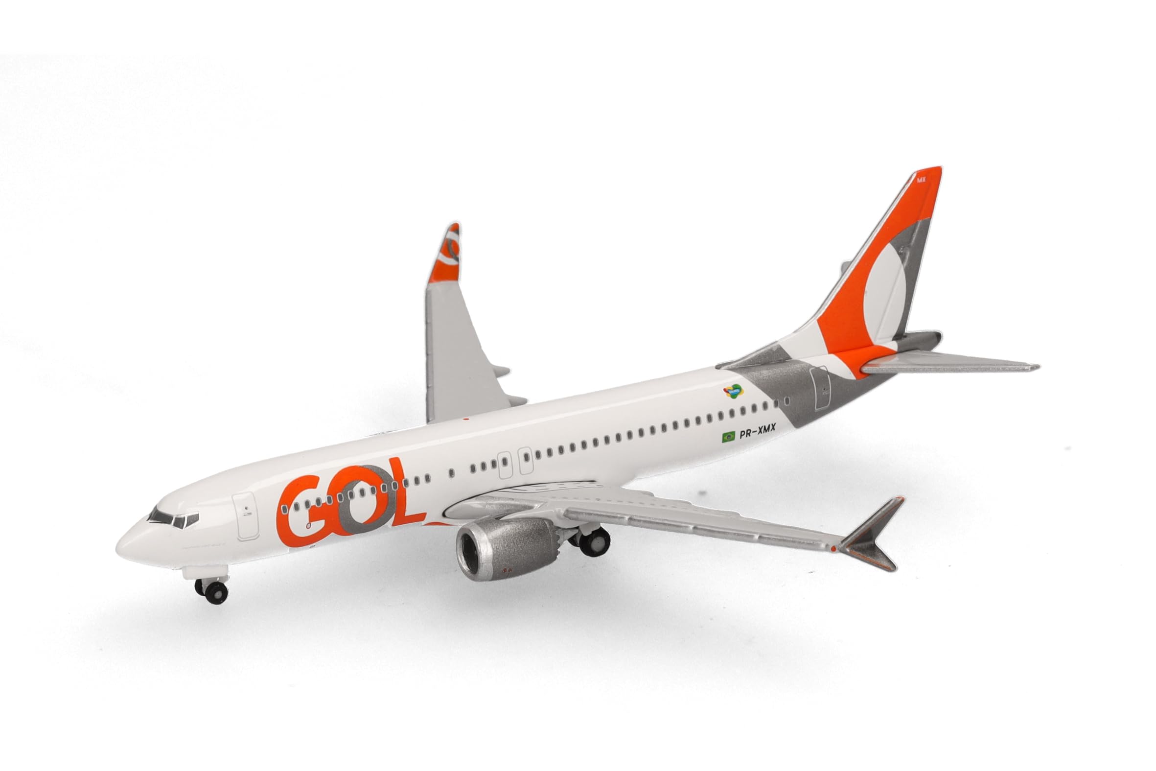 Herpa Modellino aereo GOL Linhas Aéreas Boeing 737 Max 8 – PR-XMX, miniatura in scala 1:500, pezzo da collezione, modello di aereo senza base, metallo