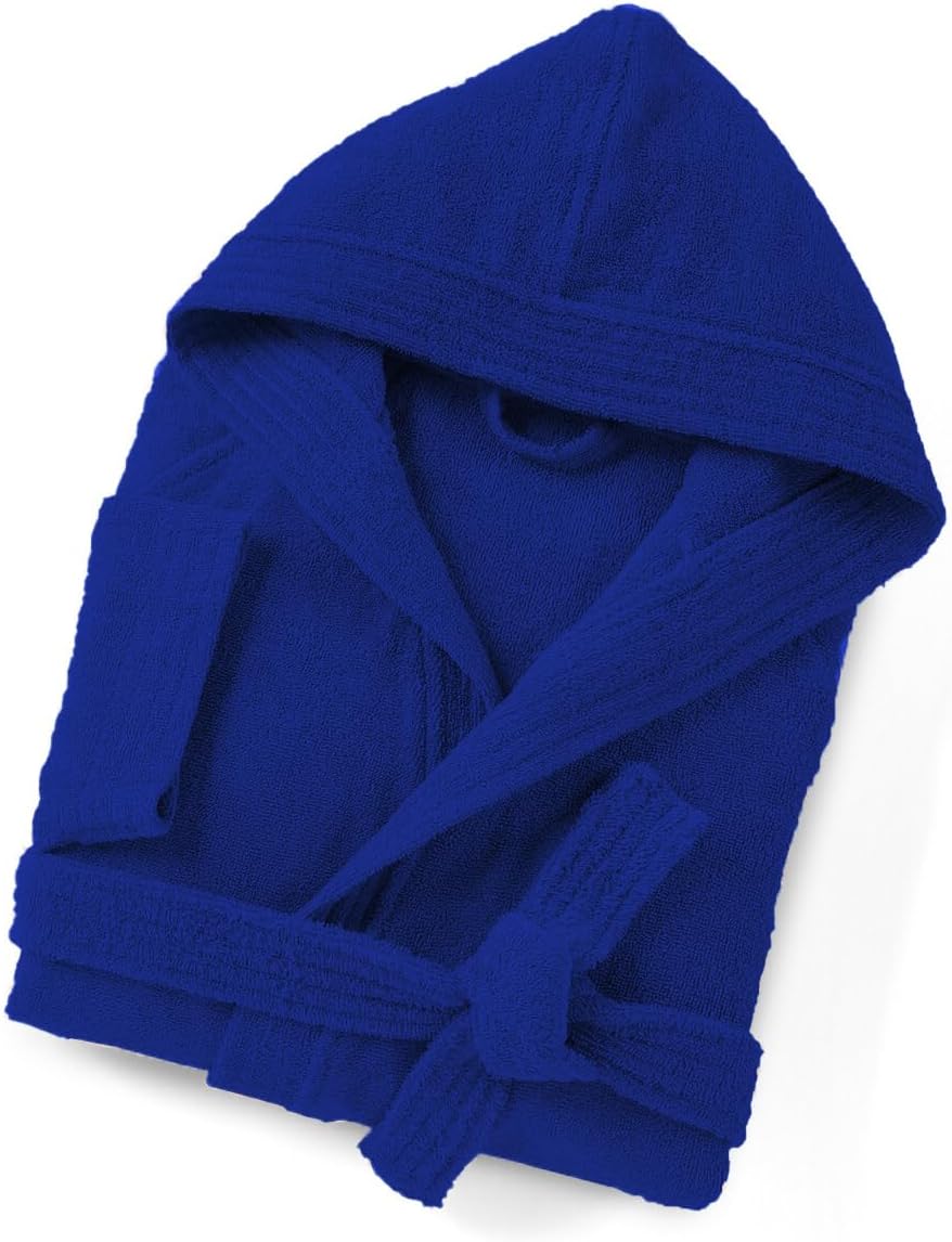 HOME ZEN HOUSEHOLD LINEN Badjas met capuchon, uniseks, 100% badstof katoen, 400 g, maten M-XXXL, riemart. Sophie, zacht en zacht, echte kleur, Donkergrijs, M