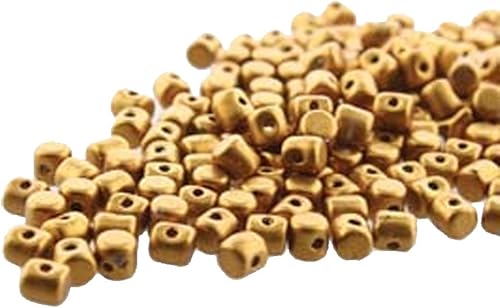 Bronce Oro Mate Minos Par Puca 25x 3mm cilindro checa abalorio de vidrio 5gramos