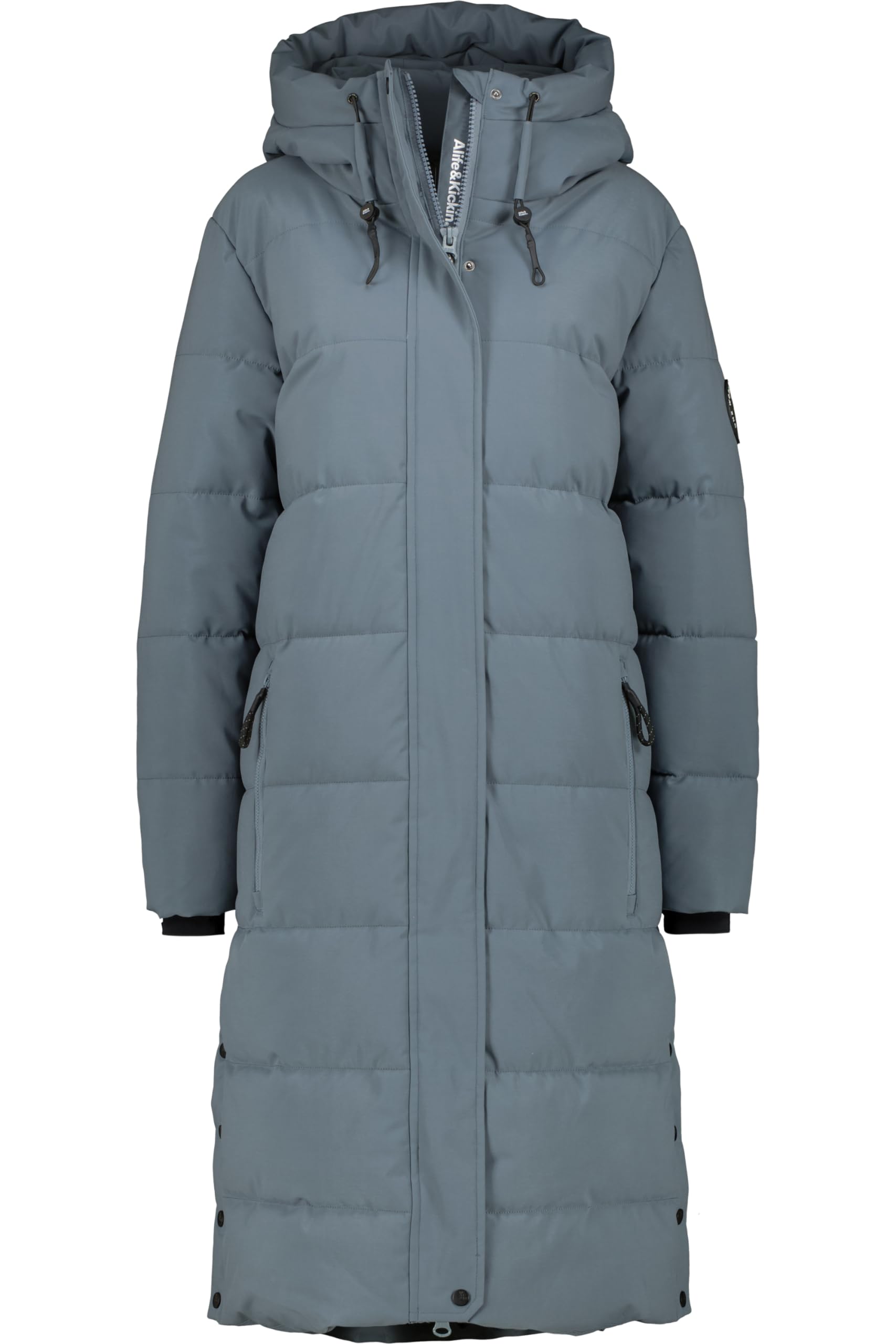 ALIFE AND KICKIN KatiaAK A Puffer Coat - Winterjacke Damen mit Kapuze, langer Wintermantel in Daunenoptik, warme Steppjacke, Damen Winter Oberbekleidung Damen Steppjacke, Winterjacke basalt XL