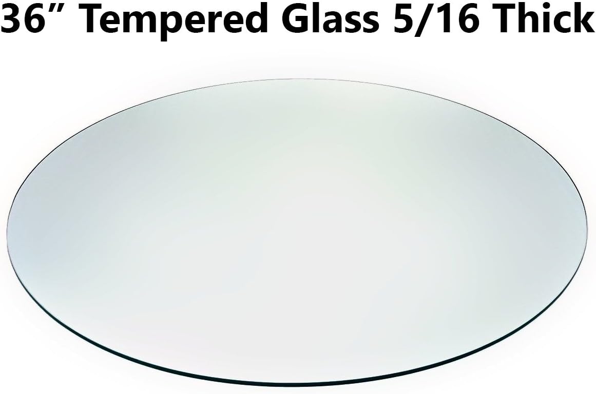 Audio-Visual Direct 36" Tempered Glass Table Top with Rounded Edge 5/16" Thick
