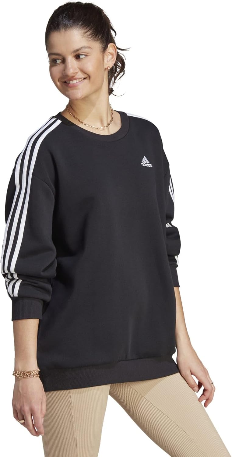 adidas womens Essentials 3-stripes Oversized Fleece SweatshirtSweatshirt