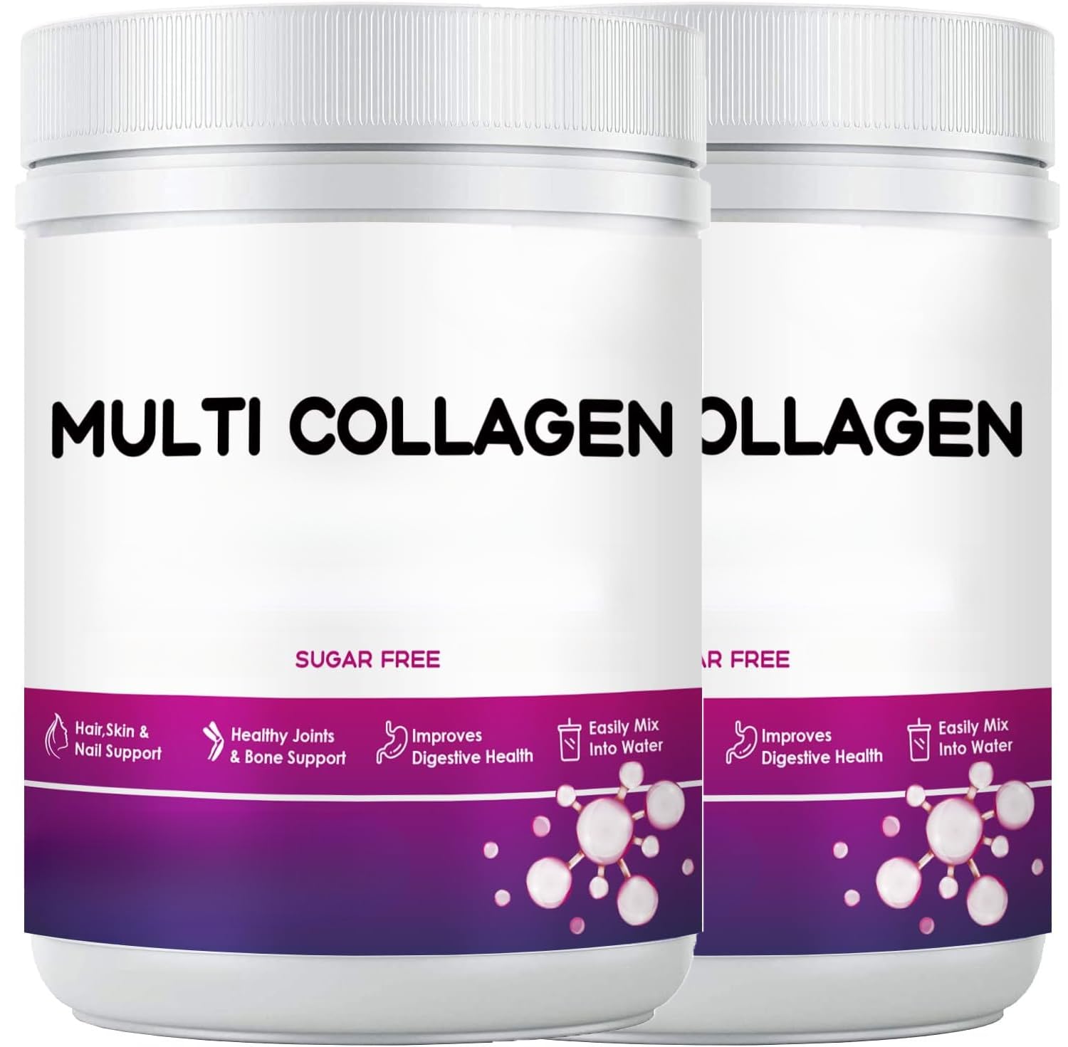 Peptidi multi-collagene, con vitamina C e acido ialuronico, 2 pz