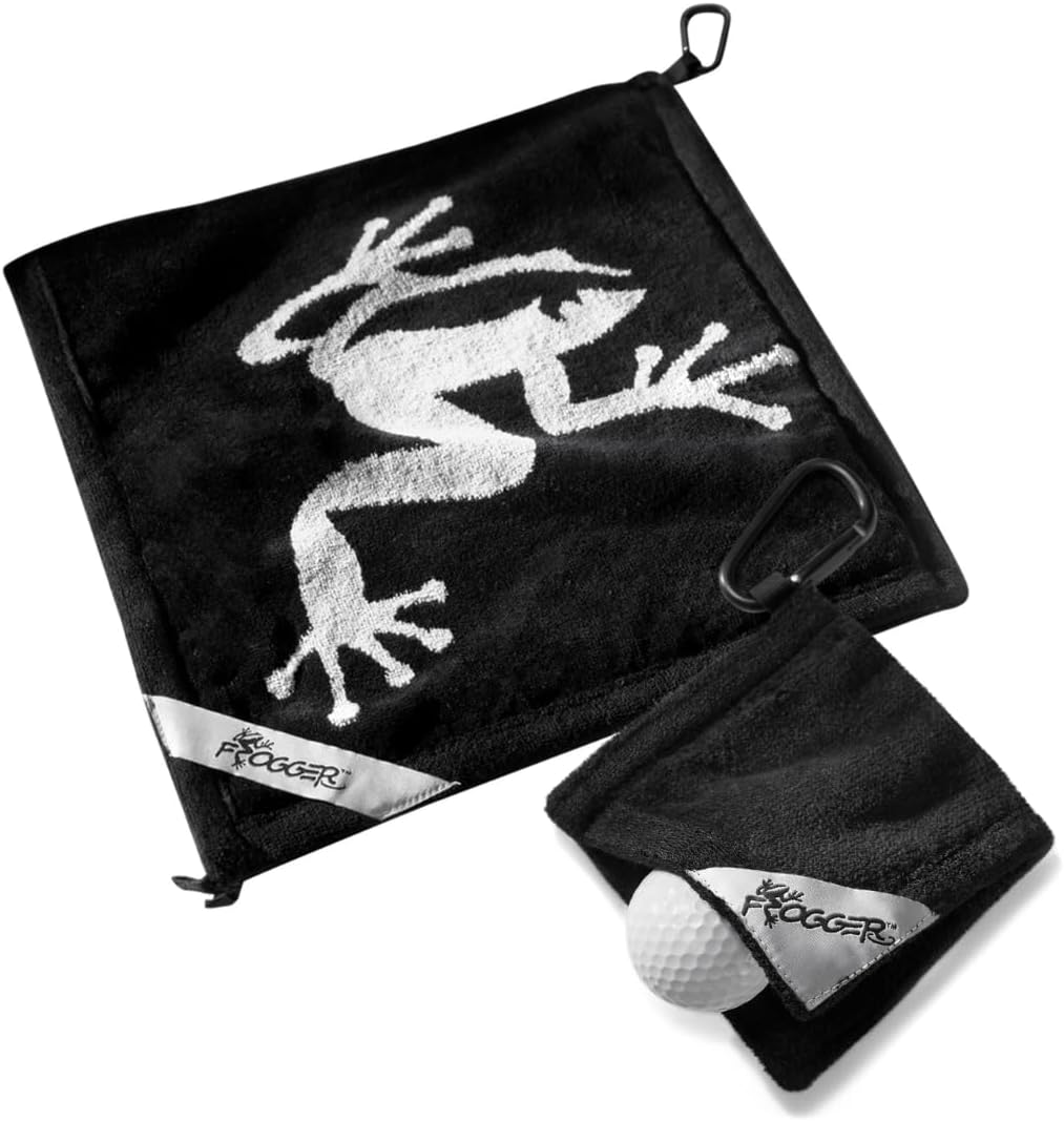 Frogger Amphibian Towels Bundle - Amphibian Towel & Golf Ball Towel Combination - Every Towel for All Golfing Needs, Keep Clubs and Balls Clean and Dry, Black