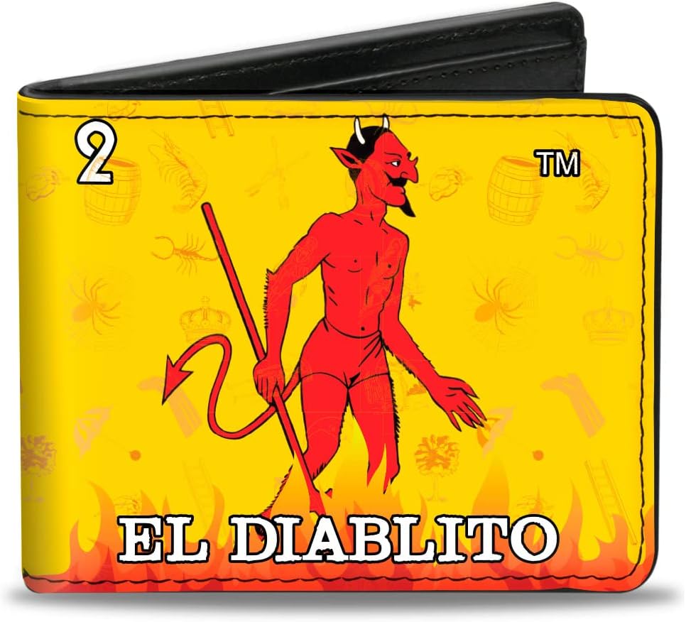 Buckle-Down Men's Bifold Wallet Loteria, 4.0" x 3.5"