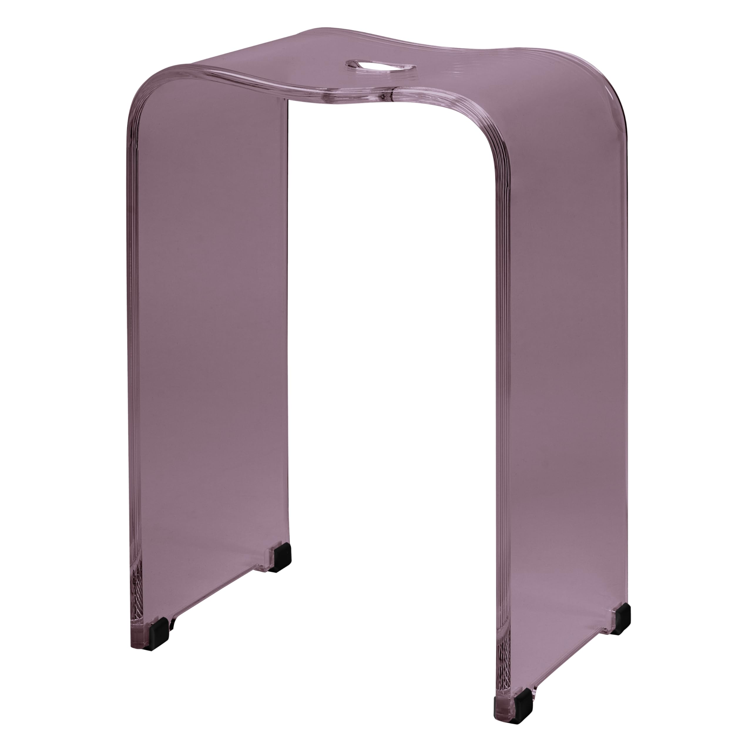 Bremermann Transparent Bathroom Stool, Shower Stool, Approx. 33 X 27.5 X 48 Cm (W X D X H), With Recessed Grip, Ergonomically Shaped, Maximum Load 130 Kg (Acrylic-Mauve-)