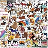 RGBEE Wasserfeste Aufkleber Sticker Set 50 Stücke, Anime Pferde-Reiten Aufkleber, Graffiti Decal Vinyl Klein Sticker für Laptop Koffer Helm Motorrad Skateboard Fahrrad Computer