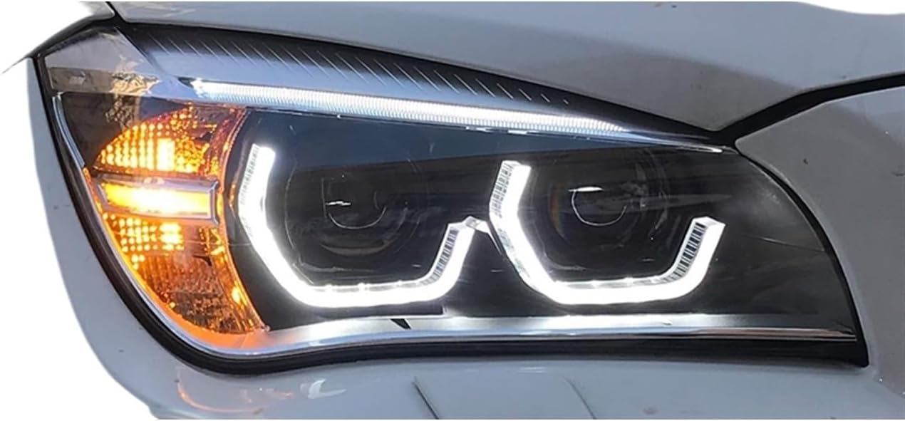 Car Styling Compatible With BMW X1 Headlights 2010-2015 LED Head Lamp Angel Eye DRL Hid Bi Xenon Auto Accessories(Headlight No Bulb)