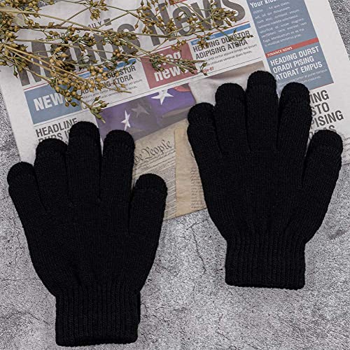Remifa 12 Pairs Kids Winter Gloves,Valentines Day Gifts For Kids Children Warm Magic Knit Gloves For Boys Girls #TOP6
