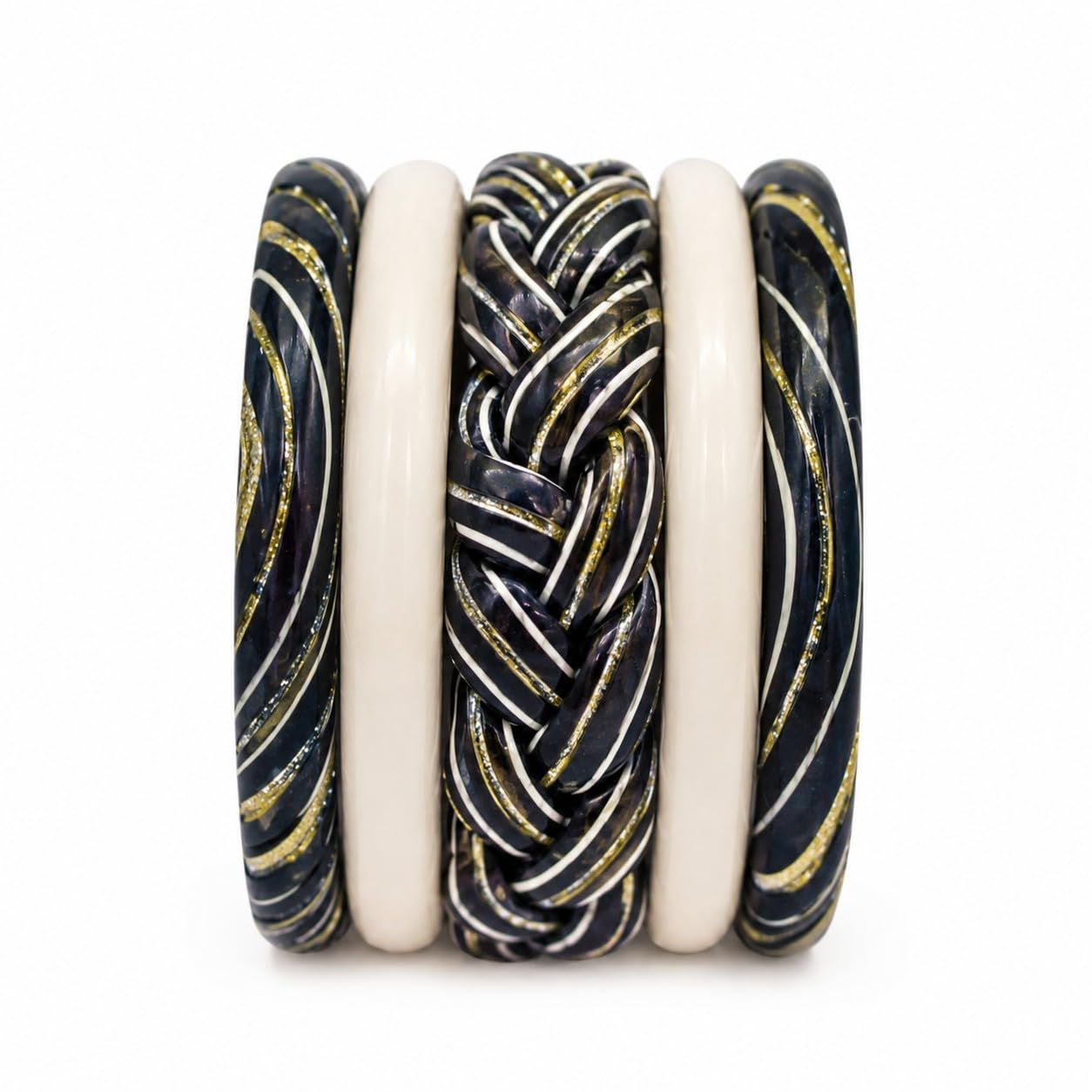 htms Set of 1 Yellow & White Designer Pure Lac Bangles for Women | Solid Pattern Fashion Bangles | Lightweight Ethnic Bracelet-picture-25