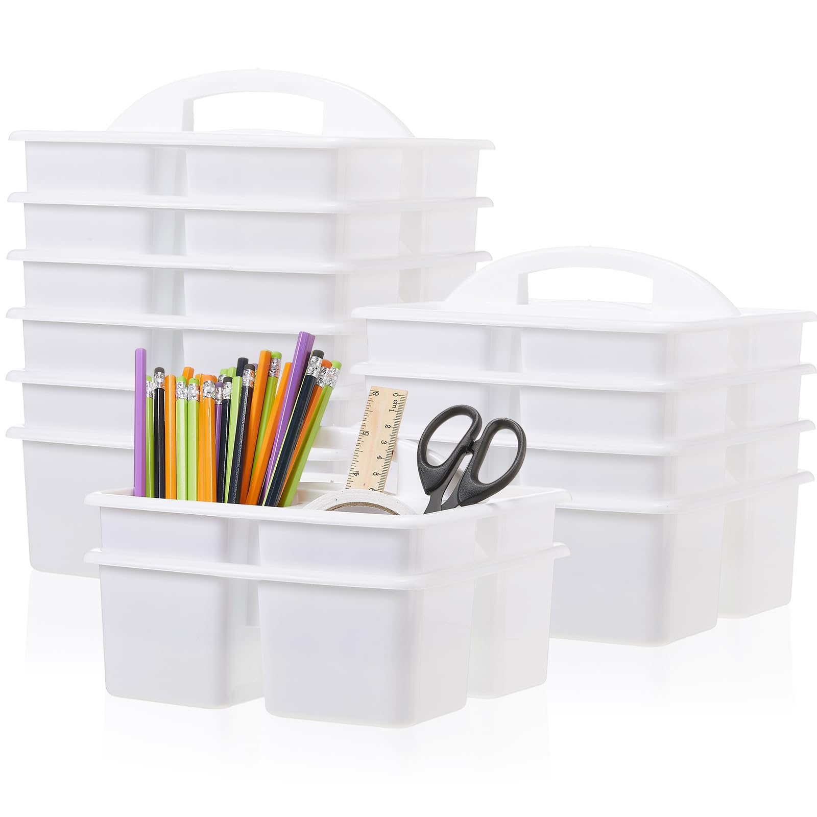 Paniers de rangement plastique avec poignée fournitures scolaires arts