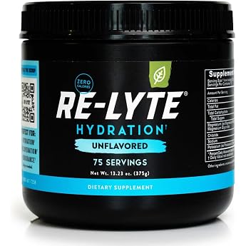 REDMOND Re-Lyte HYDROGENATION Drink Mix UNFLAVORED LARGE 375g can - electrolyte powder sugar-free with real Redmond Real Salt and over 60 important minerals & trace elements
