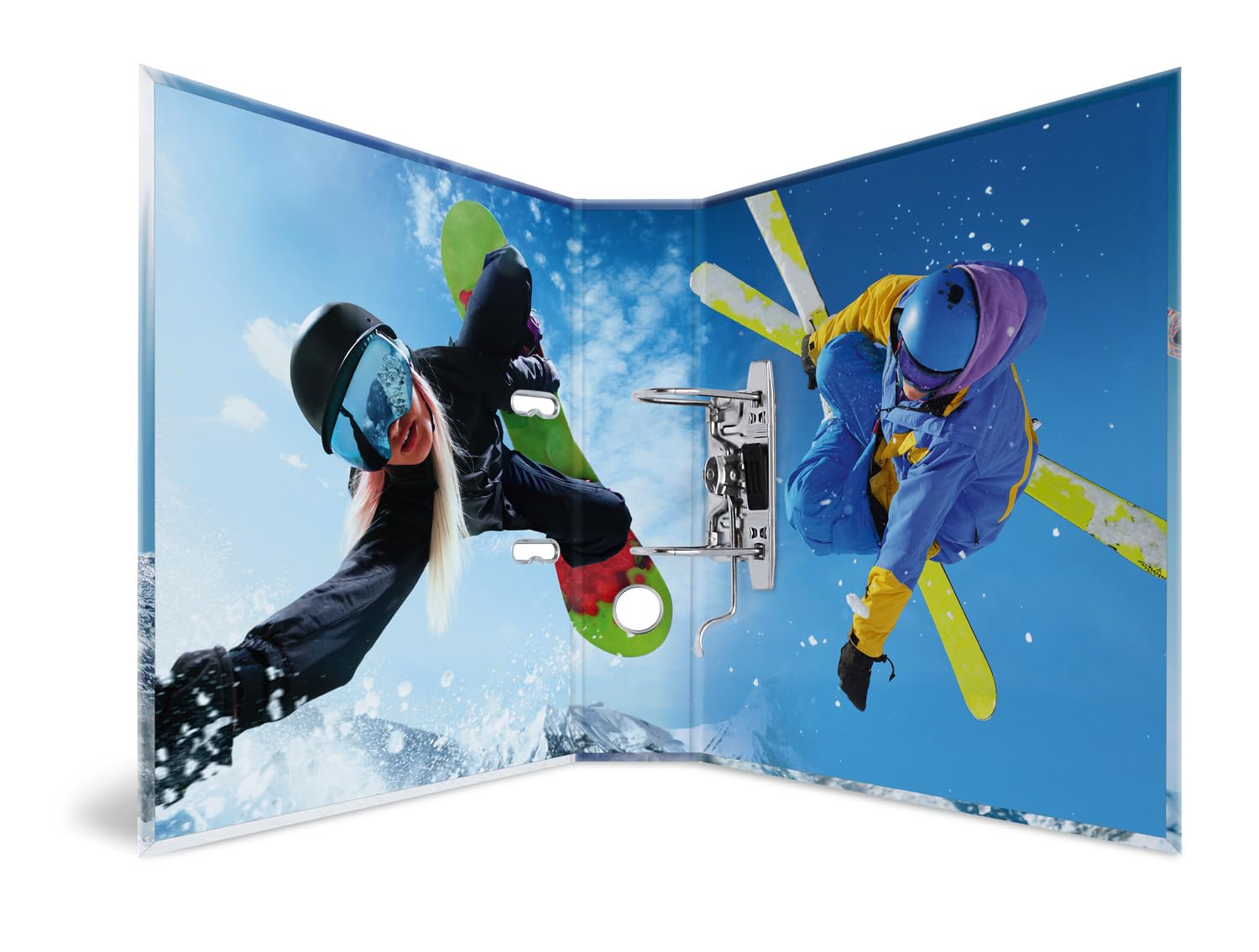 HERMA Lot de 5 classeurs à levier A4 pour sports d'hiver, tranche de 70 mm, classeur robuste avec motif sport, finition brillante et impression intérieure, classeur à anneaux pour enfants, classeur