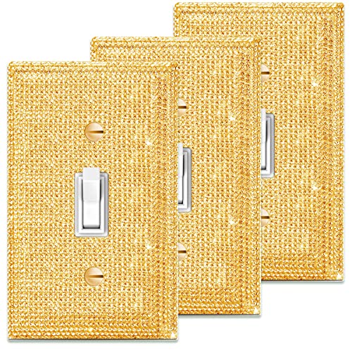 Cubierta de placa de pared dorada con diamantes de imitación para interruptor de luz de salón 2