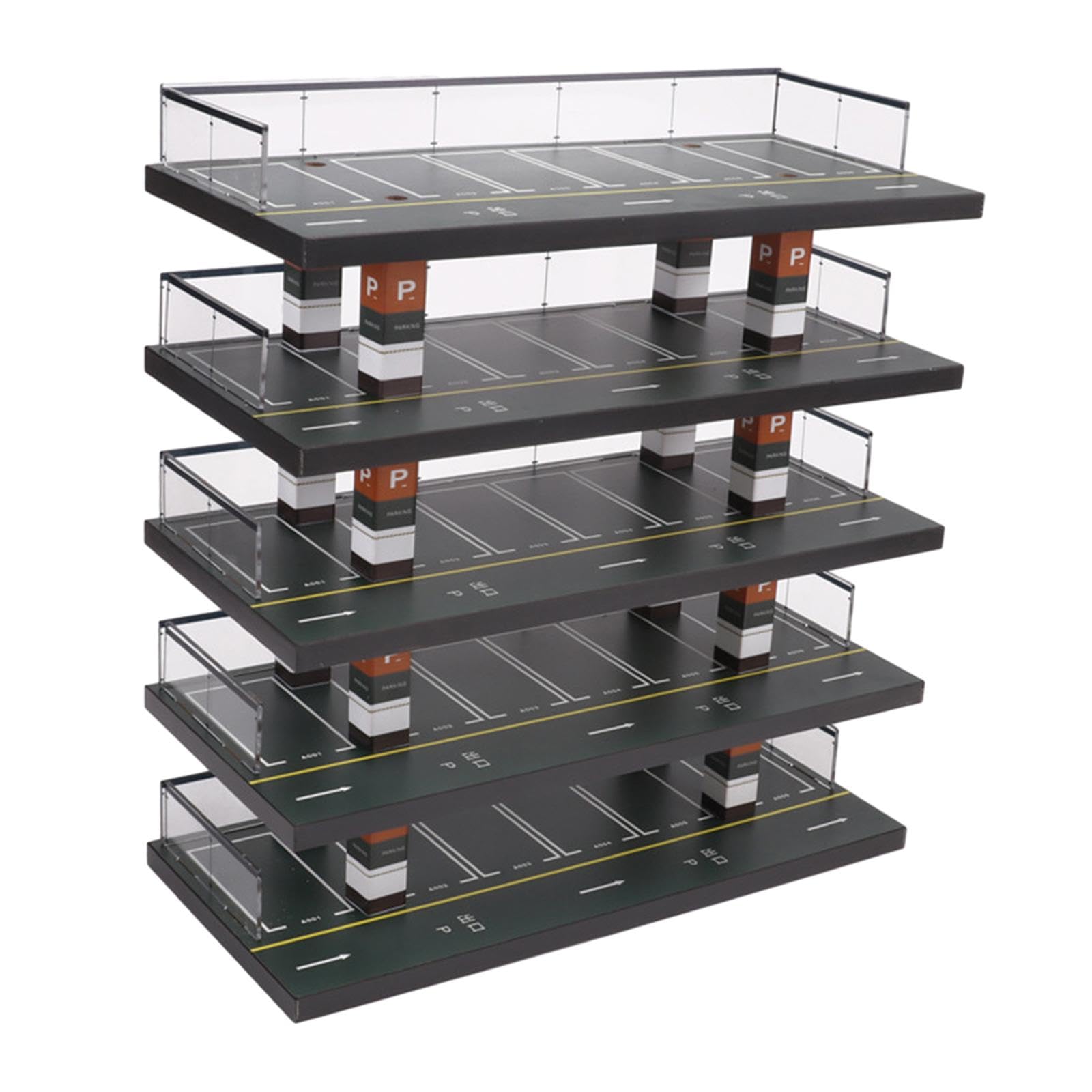 1/64 Parkplatz Vitrinen Modellauto Garage Szenerie Sammlerstück Simulation 5 Stöckige Mini Modellauto Aufbewahrungsbox Heimdekoration