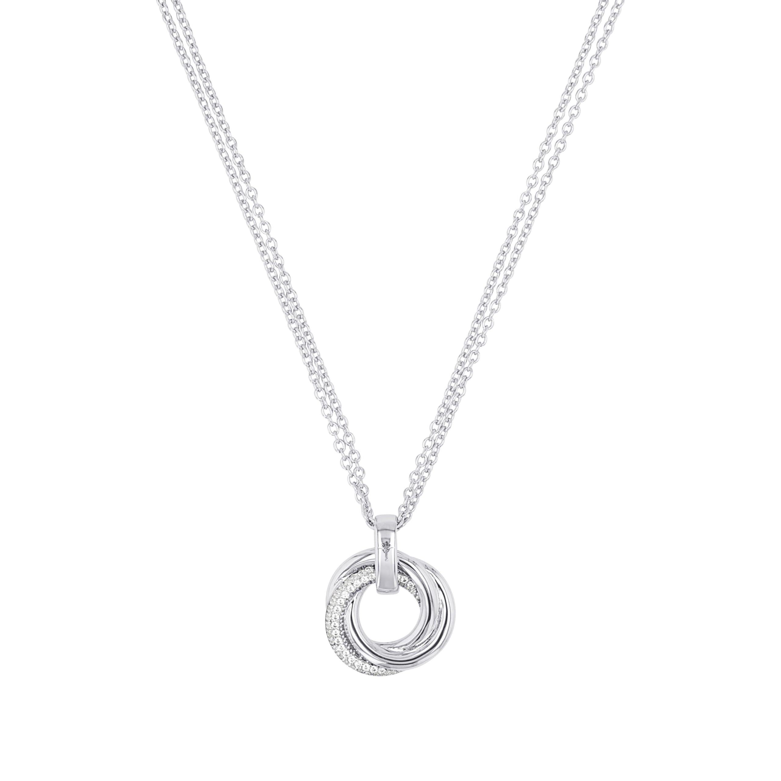 JOOP! Halskette aus 925 Sterling Silber für Damen, Halsschmuck, teilw. mit Schmuckstein, Silber 925 rhodiniert, Kommt in passender Schmuckbox
