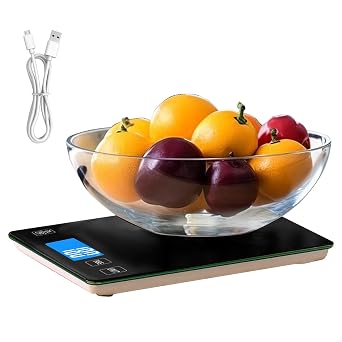 Food Scale, Smart Baking Measuring Tool, 8.98 x 0.67 x 0.75 Inch Multi-Function Precision Digital Device, Commercial Home Coffee Tea Cooking Kitchen Accuracy Measure