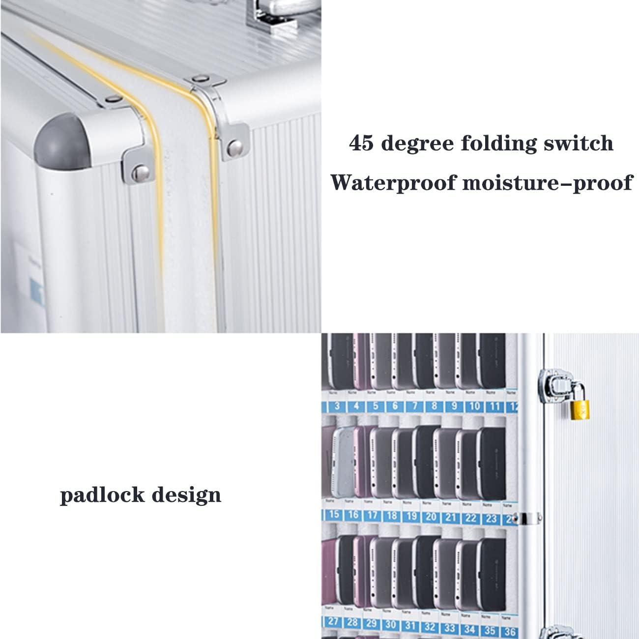 Mobile Phone Storage Cabinet - Secure Cell Phone Locker Box for Classroom & Conference Use, Durable Management Solution in Silver, Perfect for Factories & Offices