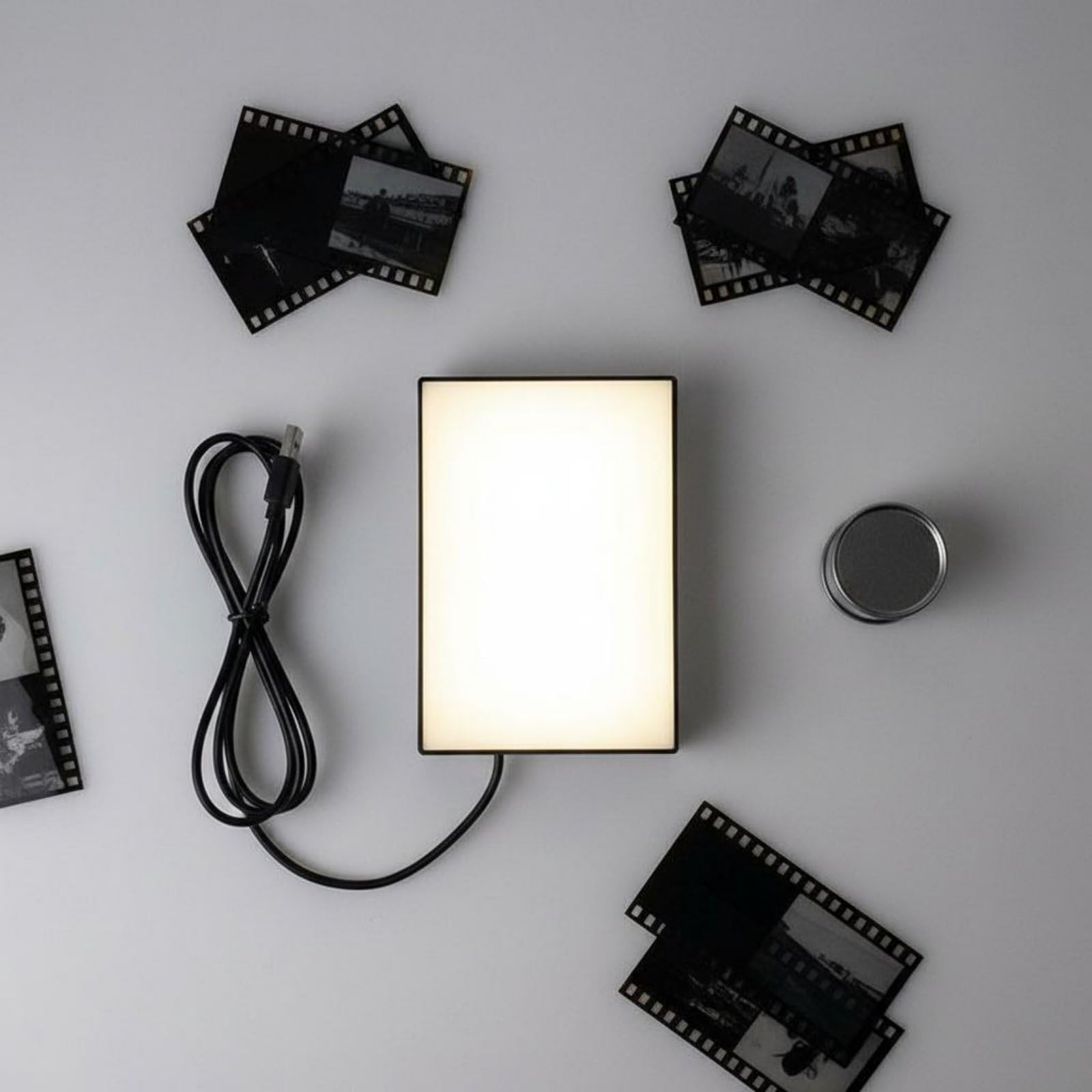 BWOFJGWH Filmnegativ Betrachter Dias Betrachter Lichtbox Betrachter Fotoausrüstung Bildbetrachter mit 10 Stufen Helligkeitsregelung zur Präzisen Detailprüfung