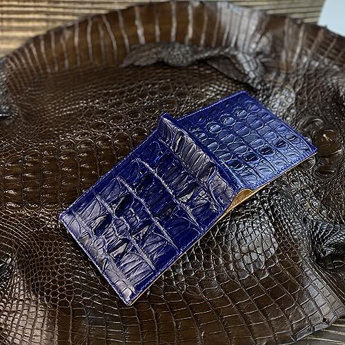 Image of HATA Men Leather Bifold Wallet RFID Blocking Front Pocket Exotic Billfold Handmade Gift For Birthday Wedding Anniversary Father's Day