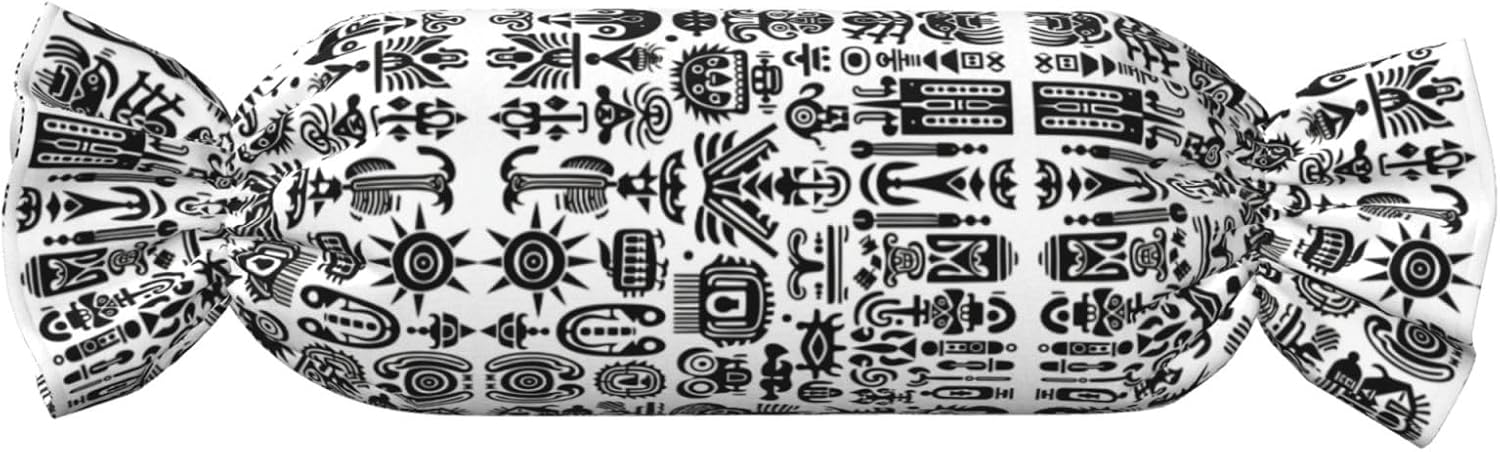 Abstract Pattern Symbol Candy Cylindrical Pillow - Sleeping Pillow Soft Support for Back, Stomach or Side Sleepers
