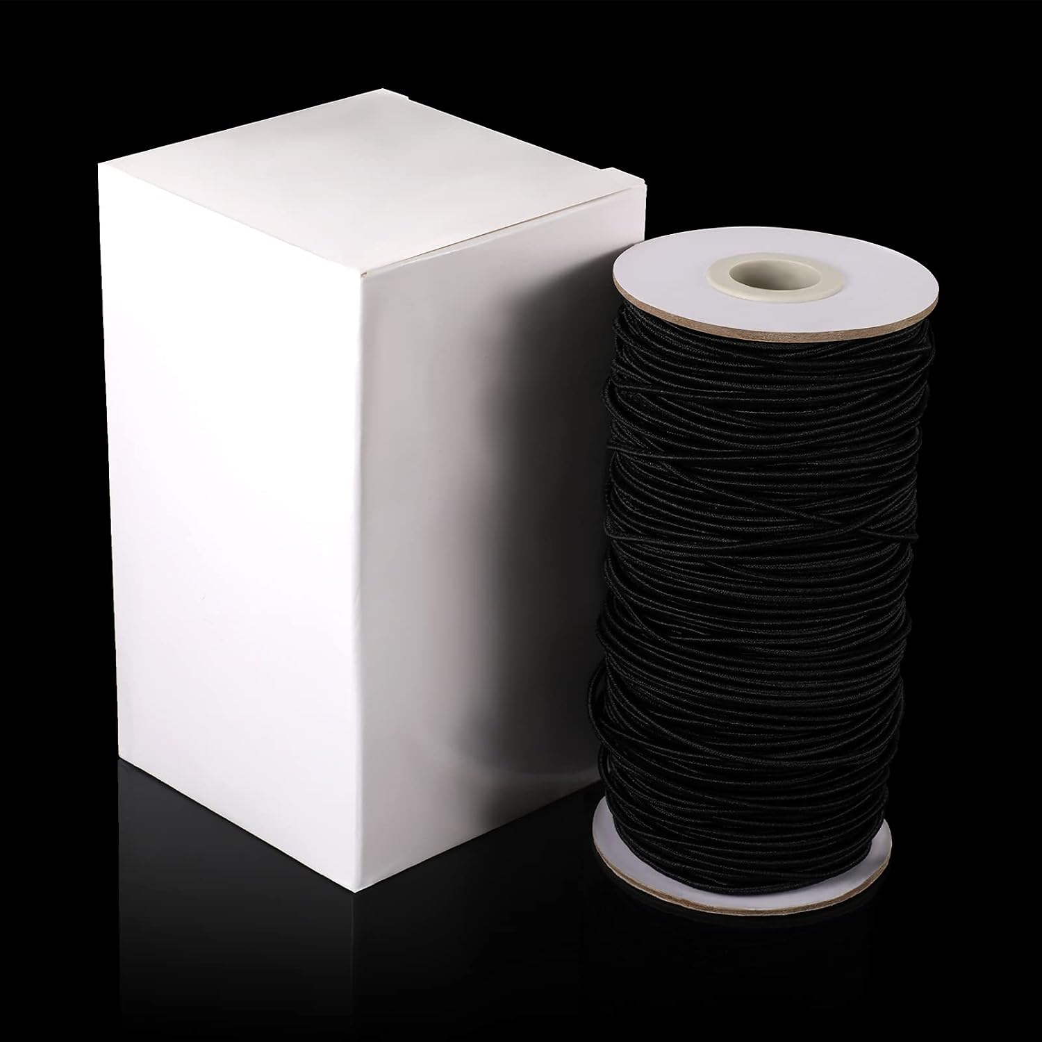 100 Yards 2 mm Elastic Cord Stretch String Elastic Beading Cord Craft Thread for Jewelry Making (Black)