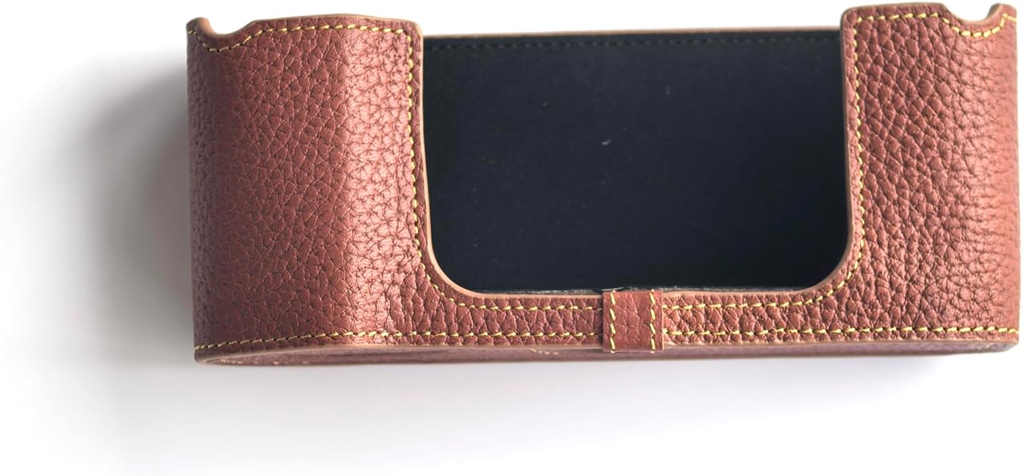 Handmade Genuine Real Leather Half Camera Case Bag Cover for Canon AV-1 AV1 Film Camera Coffee Color