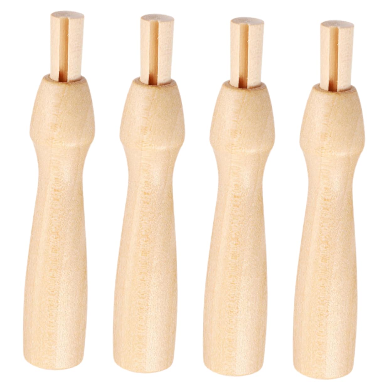 OSALADI 4Pcs Wooden Handles for Needle Felting Kit Ergonomic Punch Tool Handles for Craft Supplies Easy to Use Replacement Handles for Felting Projects