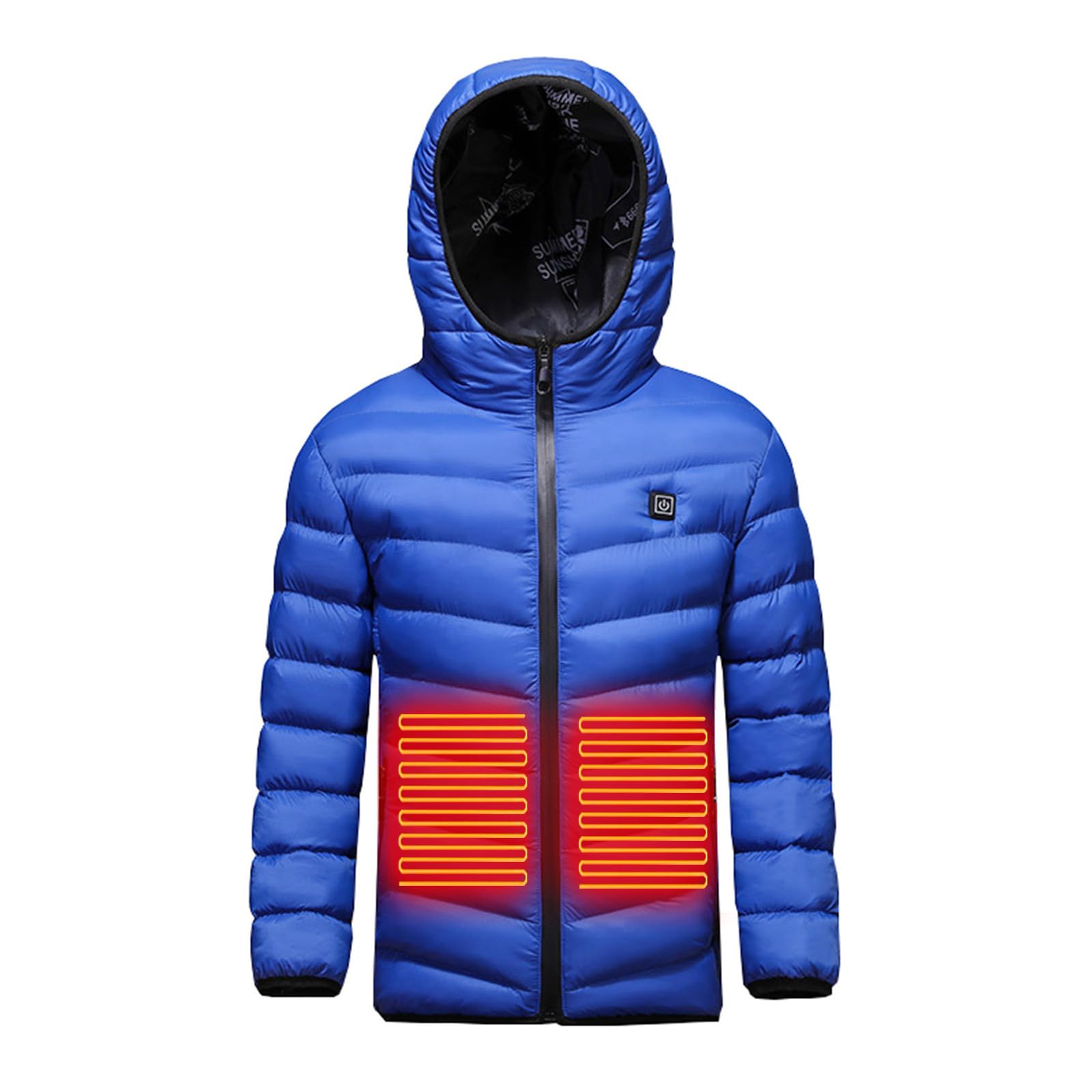 Veste Chauffant Electrique Enfant-avec Batterie Garçons Filles Manteau Doudoune Chauffante Lavable Léger avec Plusieurs Zones de Chauffage pour Thanksgiving Noël Manteau Doudoune Chauffant Enfant