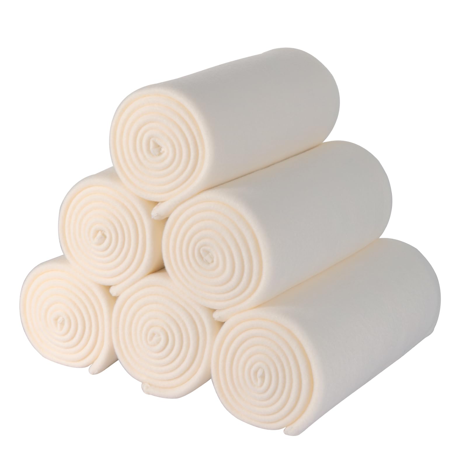 Fleece Throw Blanket 6 Pack Blankets Cozy Lightweight Travel Throw Blankets Bulk Soft Kid Pet Blanket Warm Picnic Garden Solid for Couch Bed Home Sofa Outdoor Wedding 125 X 150 CM Cream White — image 1