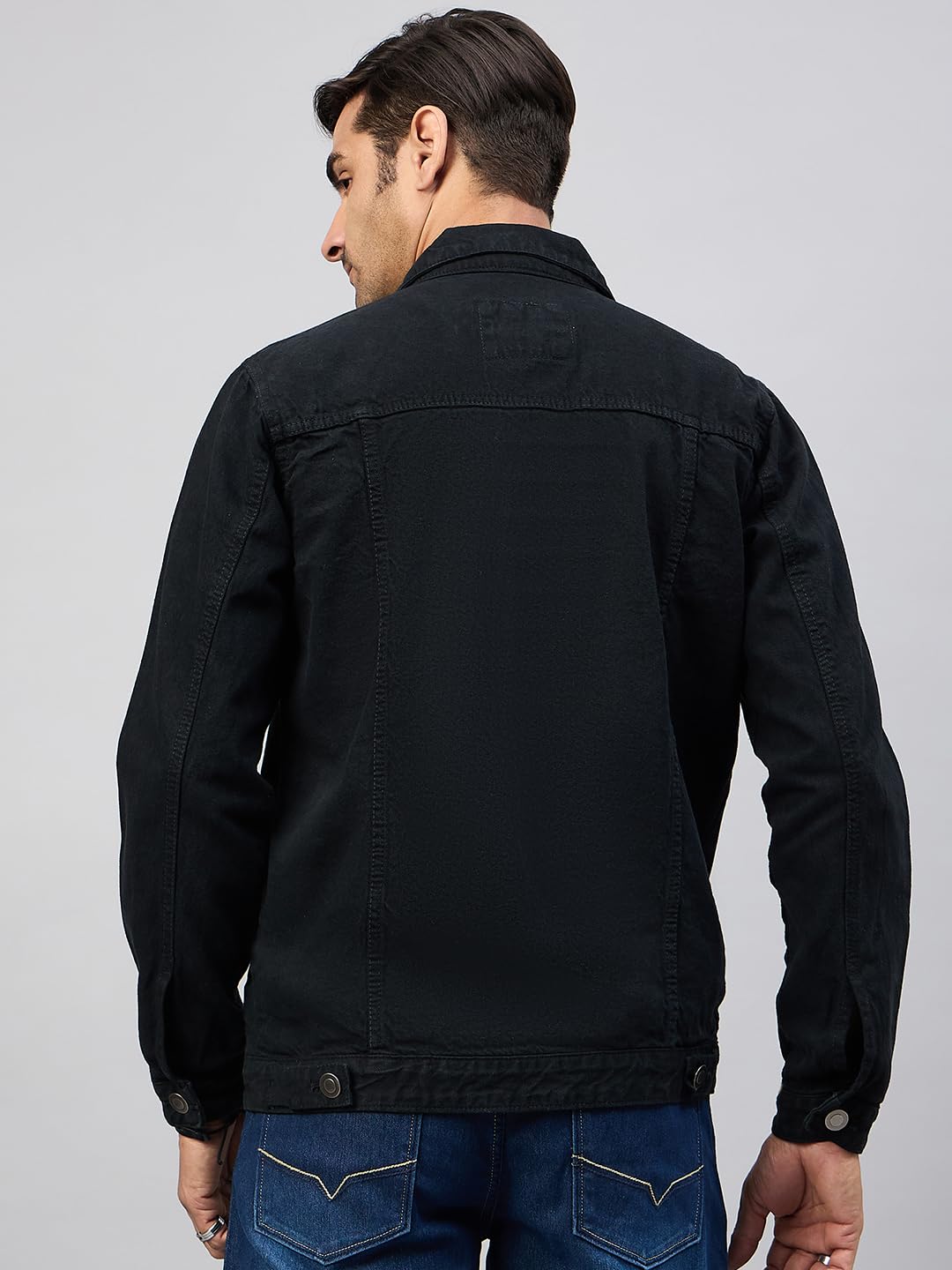 CLUB YORK Men’s Regular Fit Full Sleeve Button Down Panel Denim Jacket