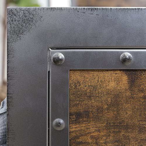 New-Rustic-Queen-Industrial-Wood-and-Metal-Bed-Includes-Head-and-Footboard 61rf5iJk0lL