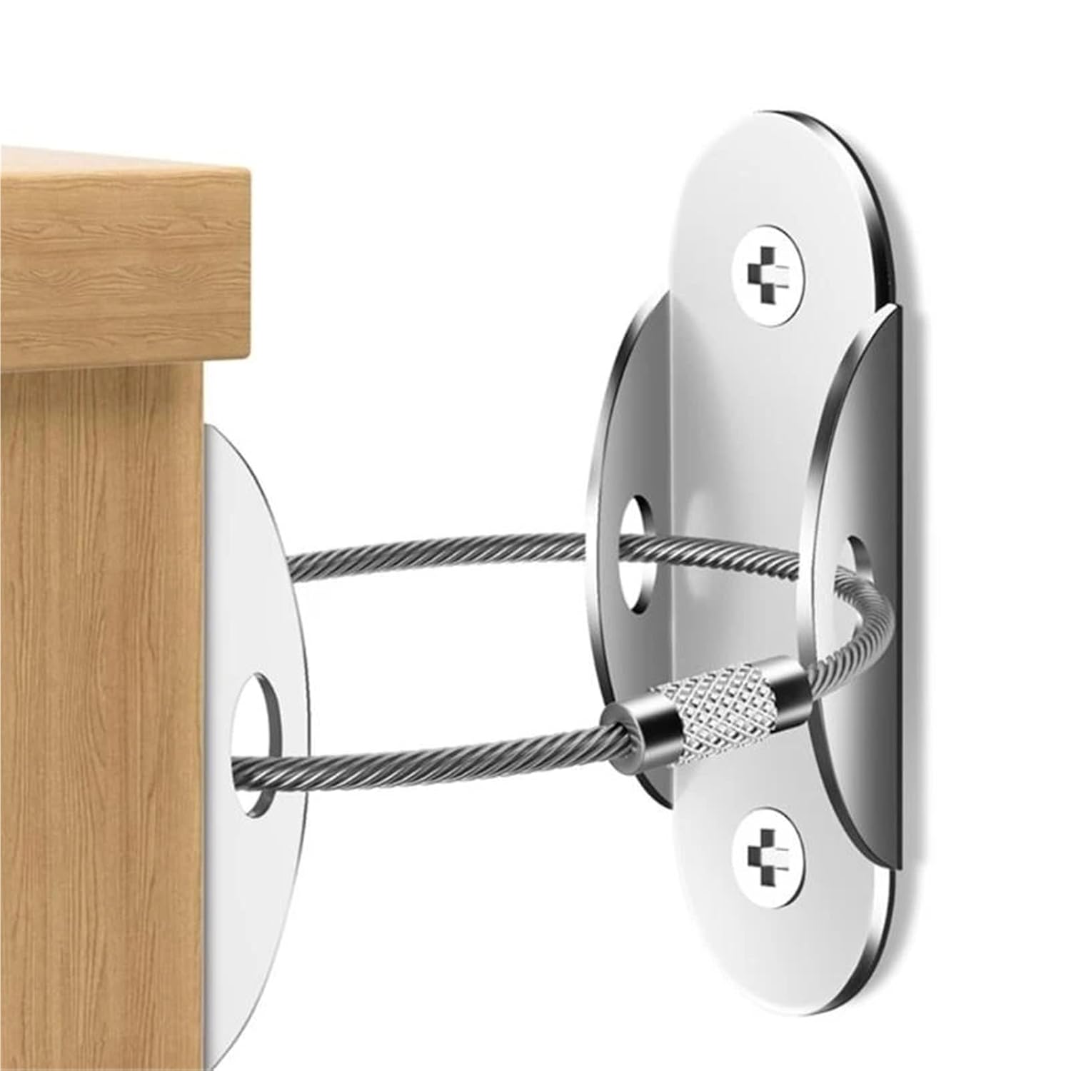 Furniture Anchors 20pcs Furniture Straps Proofing Metal Anti Tip Anchors for Dresser and Bookcase(Stainless Steel Clor)