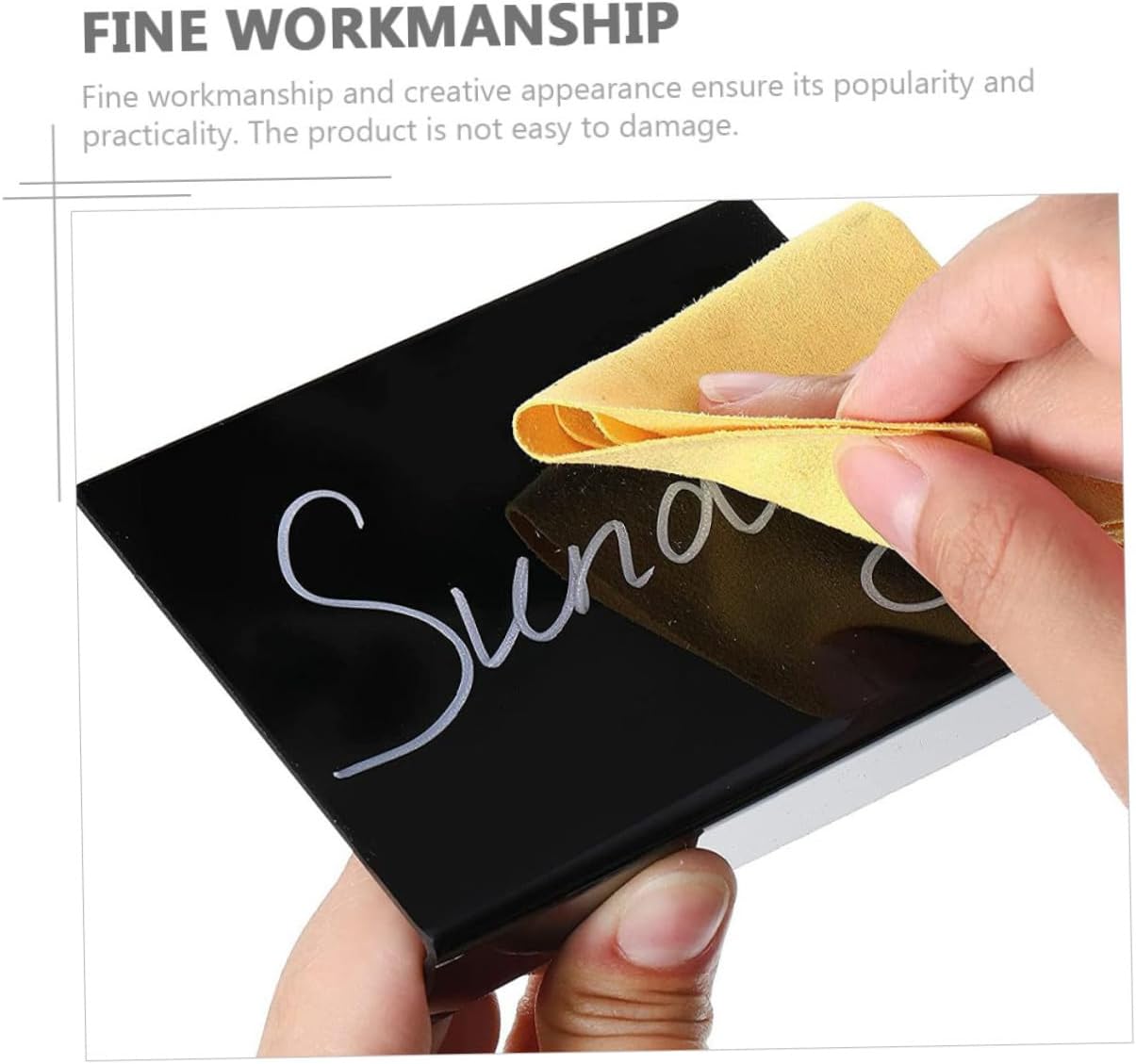 Acrylic Blackboard Sign with Pen, 12Pcs Small Desktop Message Boards for Wedding Party Decoration, Black Memo Chalkboards for Home and Counter Display