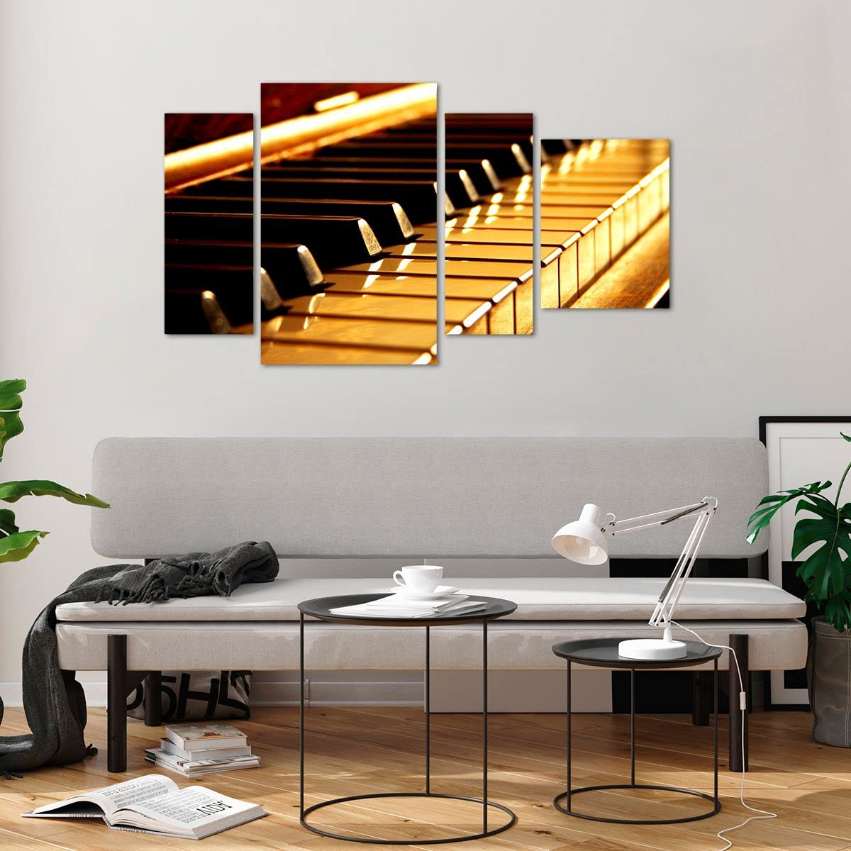 ARTTOR Bilder auf Glas 120x70cm Wandbild Glasdruck Musik - 2200 | Klavier Konzert Mehrteilige Groß Modern Dekoration Wohnzimmer Schlafzimmer Küche Wanddeko Kunstdruck Art Wall Decor ARTTOR