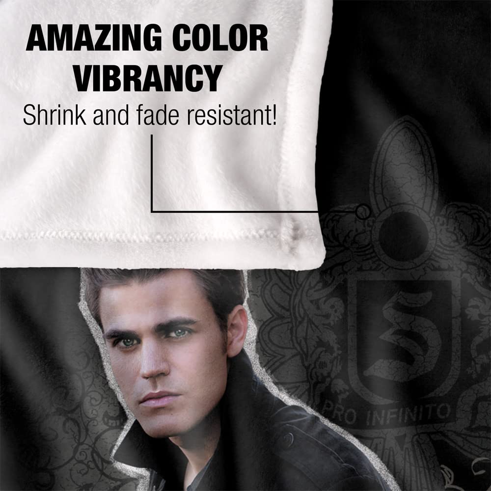 VAMPIRE DIARIES Gebrandschilderde ramen, officieel gelicenseerd, Silky Touch, superzachte plaid, 152 x 127 cm