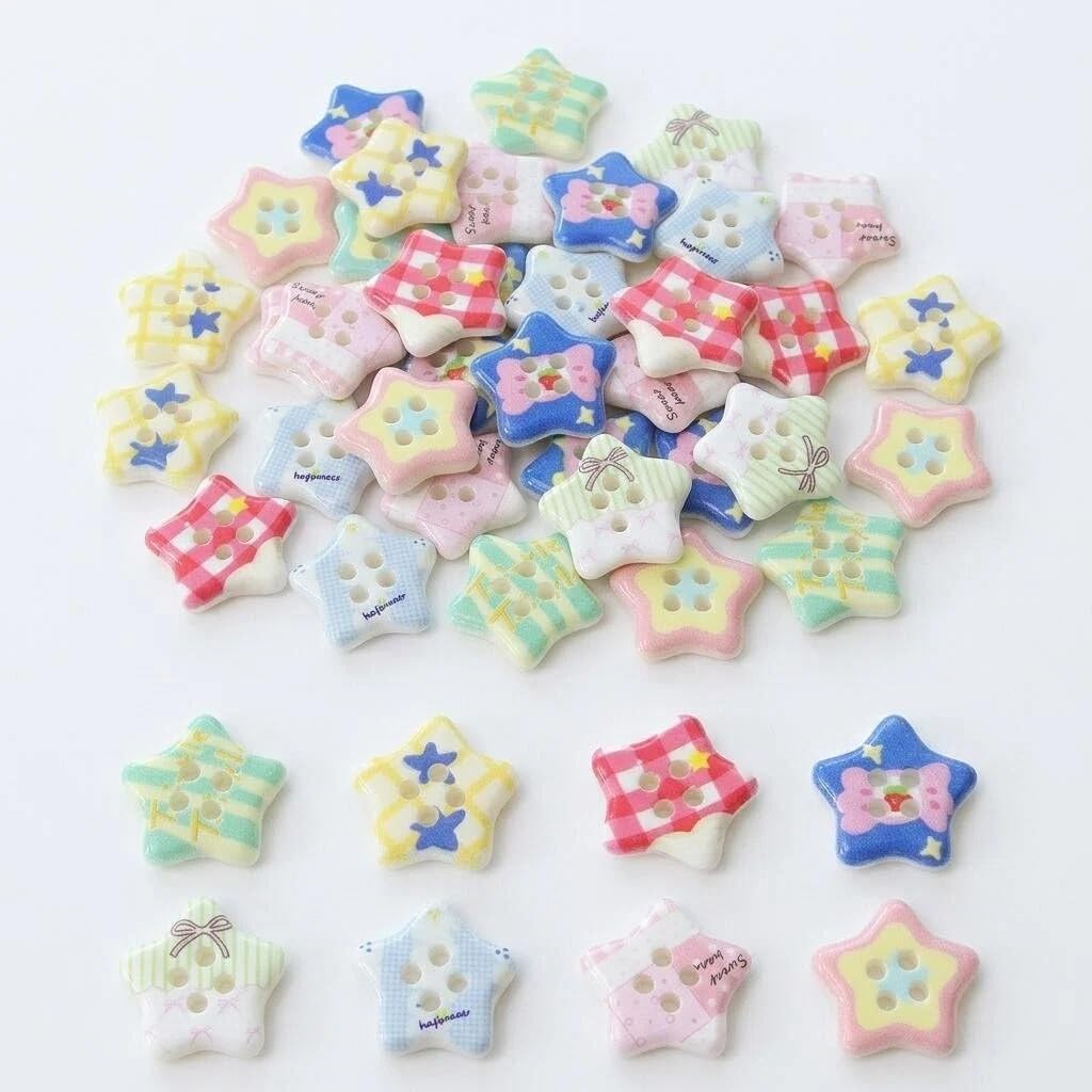 50 Pcs 1 Inch Heart Large Resin Buttons with Tartan Pattern,Bulk Assorted Mixed Color Buttons for Sewing Clothing Knitting Crafts Decoration Phone Hair Clip & Clothes DIY (Colorful)