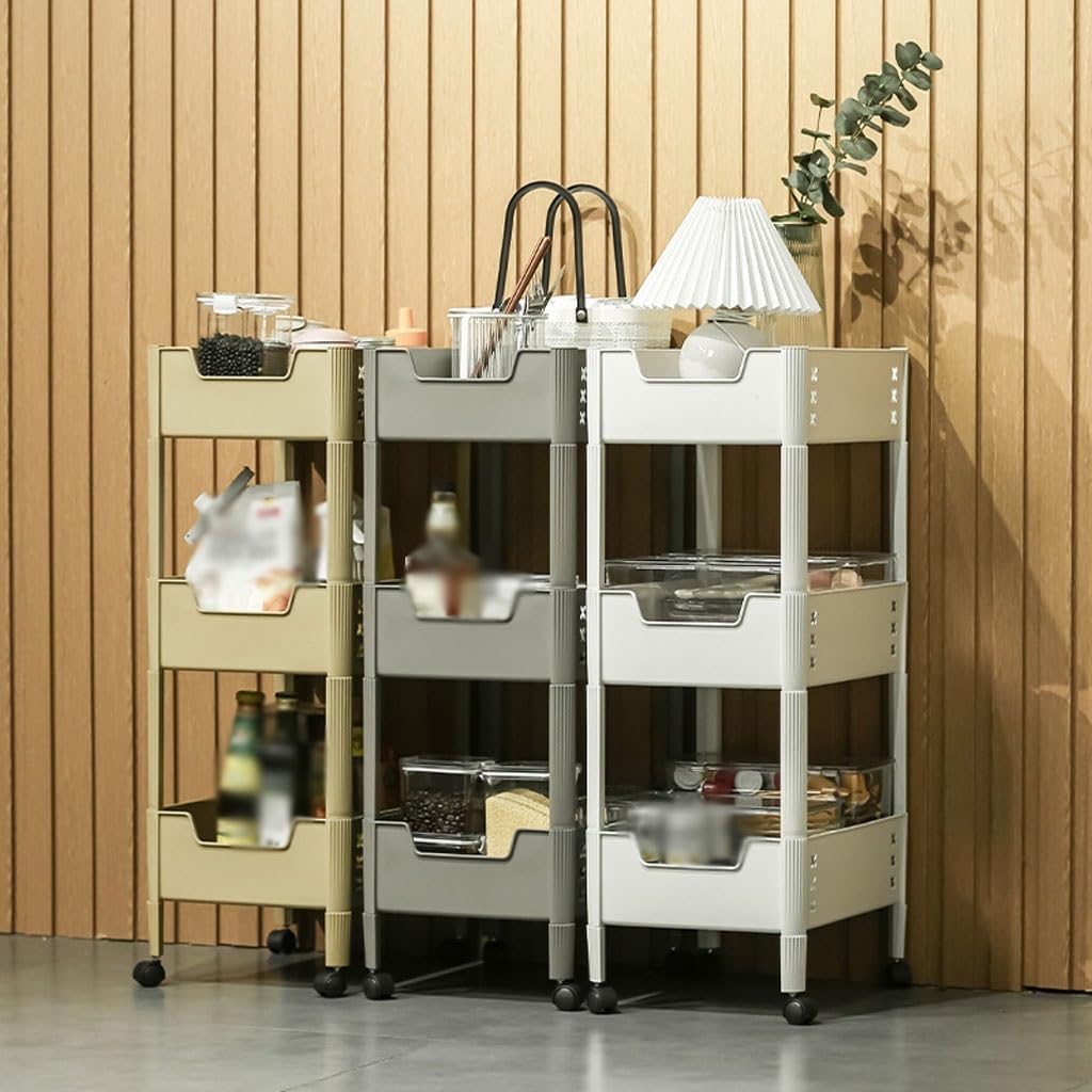 CHICKEN Pot and Pan Organizer Kitchen Storage Rack Snack Storage Rack Washing Machine Bathroom Layered Toilet Storage Rack Floor Rack Kitchen Organizers and Storage(Color:B)