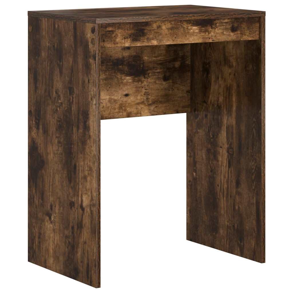 Petite table de travail chêne fumé 60 cm pour un coin ordinateur dans le salon