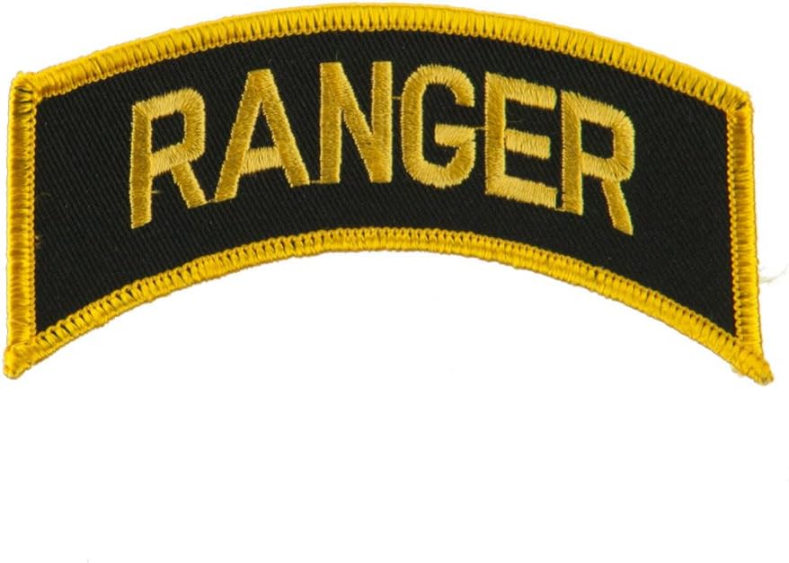 Ace World Military Related Text Embroidered Patch - Ranger Gold W03S09C
